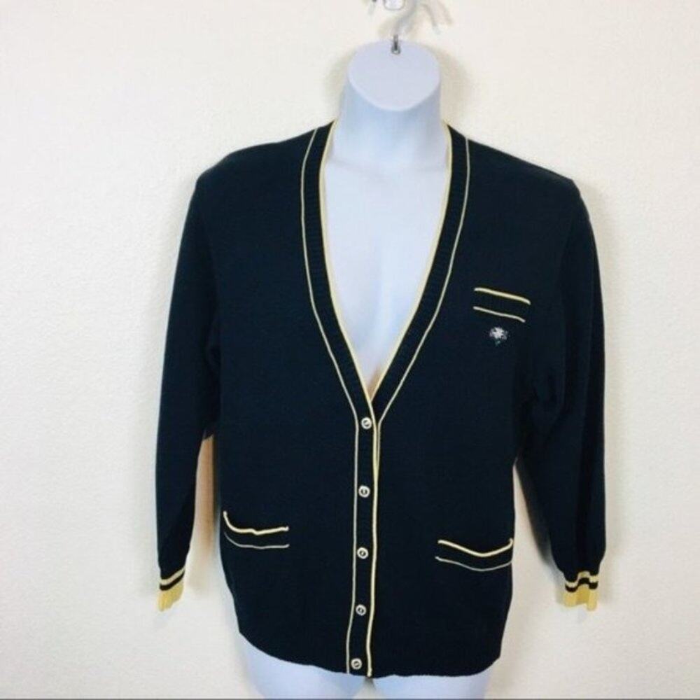 Basler Cardigan Saks 5th Avenue Women's sz 38/ US 10 Vintage Navy West Germany